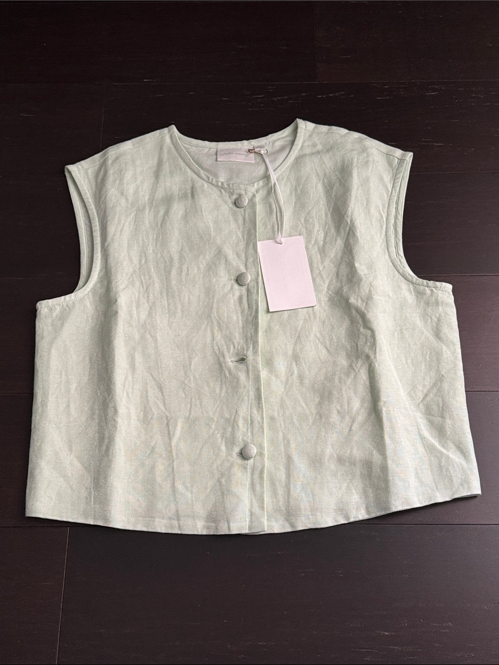 Julia Amory Pistachio Blair Linen Top
